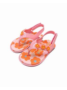 Mini Melissa Fabula Pink Floral Jelly Sandals Toddler Girls Size 9 US Vegan